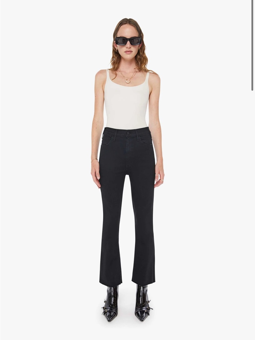Mother The Hustler ankle fray jeans